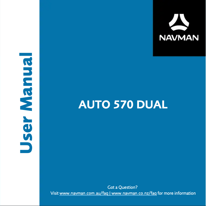 Page 1 de la notice Manuel utilisateur Navman AUTO 570 DUAL