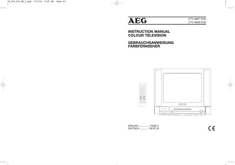 Página 1 del manual Manual de usuario AEG CTV 4808