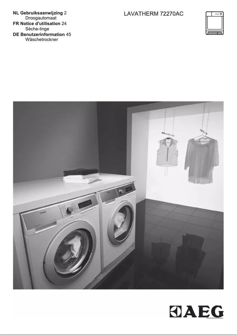 Page 1 de la notice Manuel utilisateur AEG T72270AC