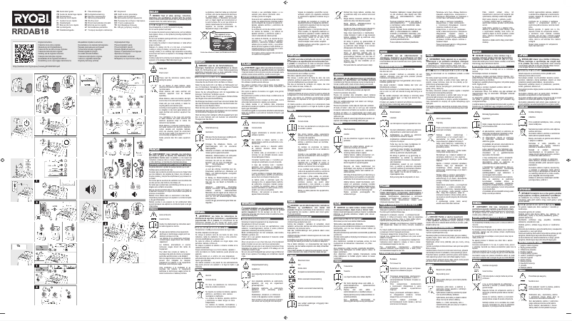 Page 1 de la notice Manuel utilisateur RYOBI One+ RRDAB18
