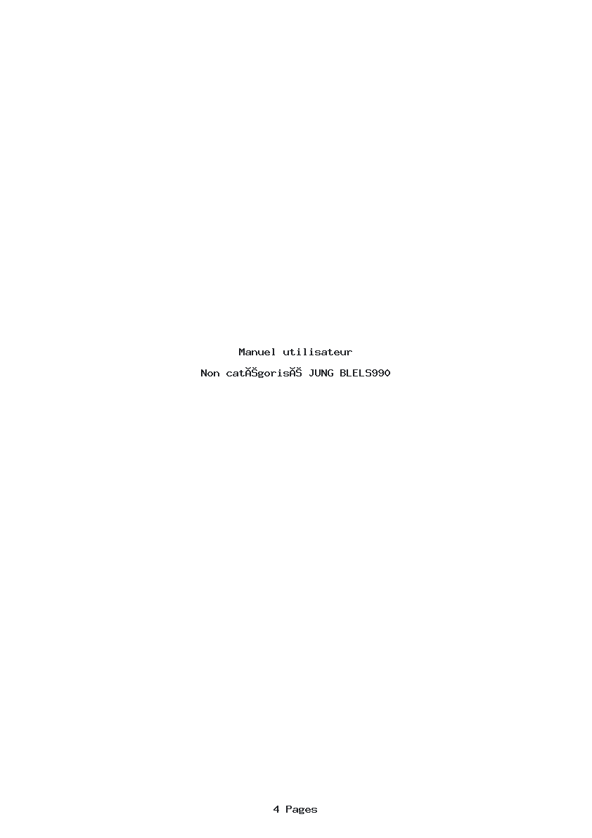 Page 1 de la notice Manuel utilisateur JUNG BLELS990