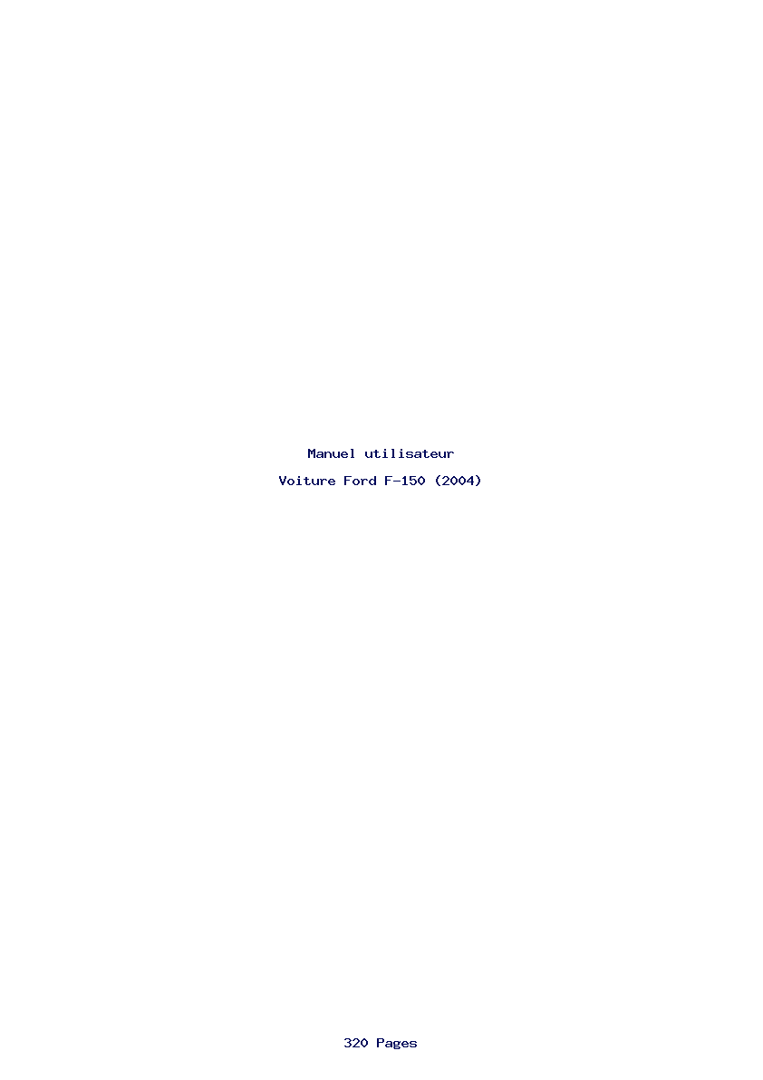 Page 1 de la notice Manuel utilisateur Ford F-150 (2004)