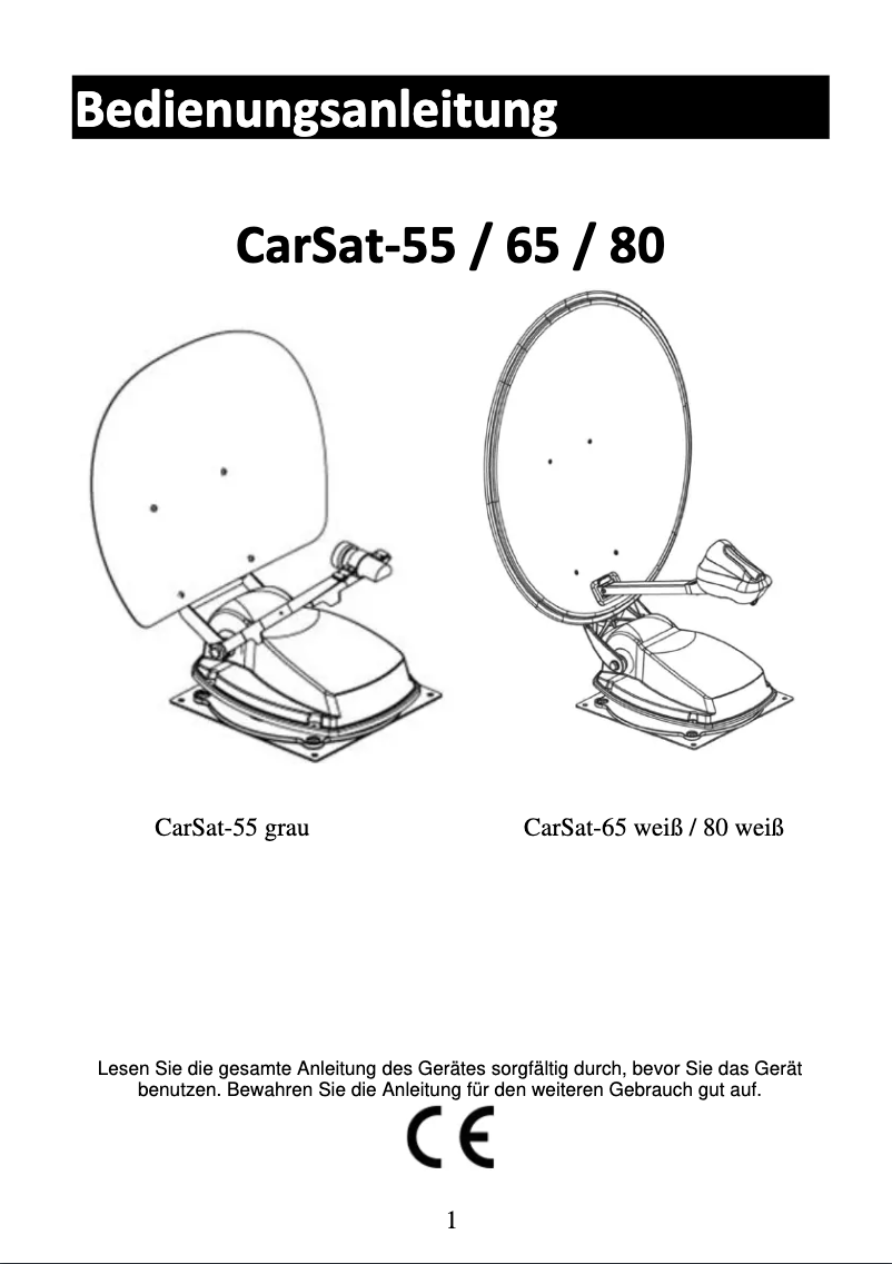 Page 1 de la notice Manuel utilisateur Reflexion CarSat-80