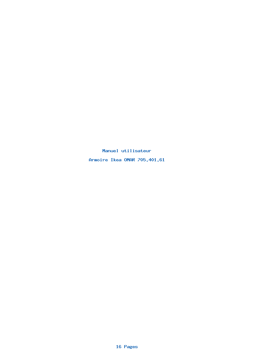 Page 1 de la notice Manuel utilisateur Ikea OMAR 705.401.61