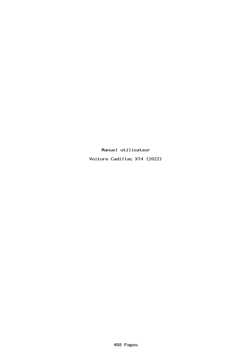 Page 1 de la notice Manuel utilisateur Cadillac XT4 (2022)