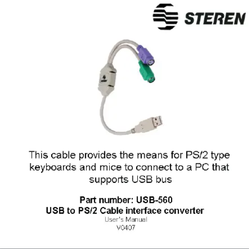 Page 1 de la notice Manuel utilisateur Steren USB-560