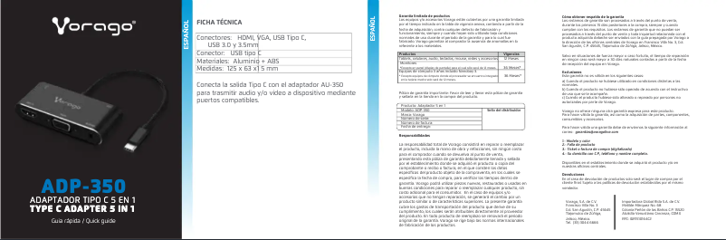 Page 1 de la notice Manuel utilisateur Vorago ADP-350