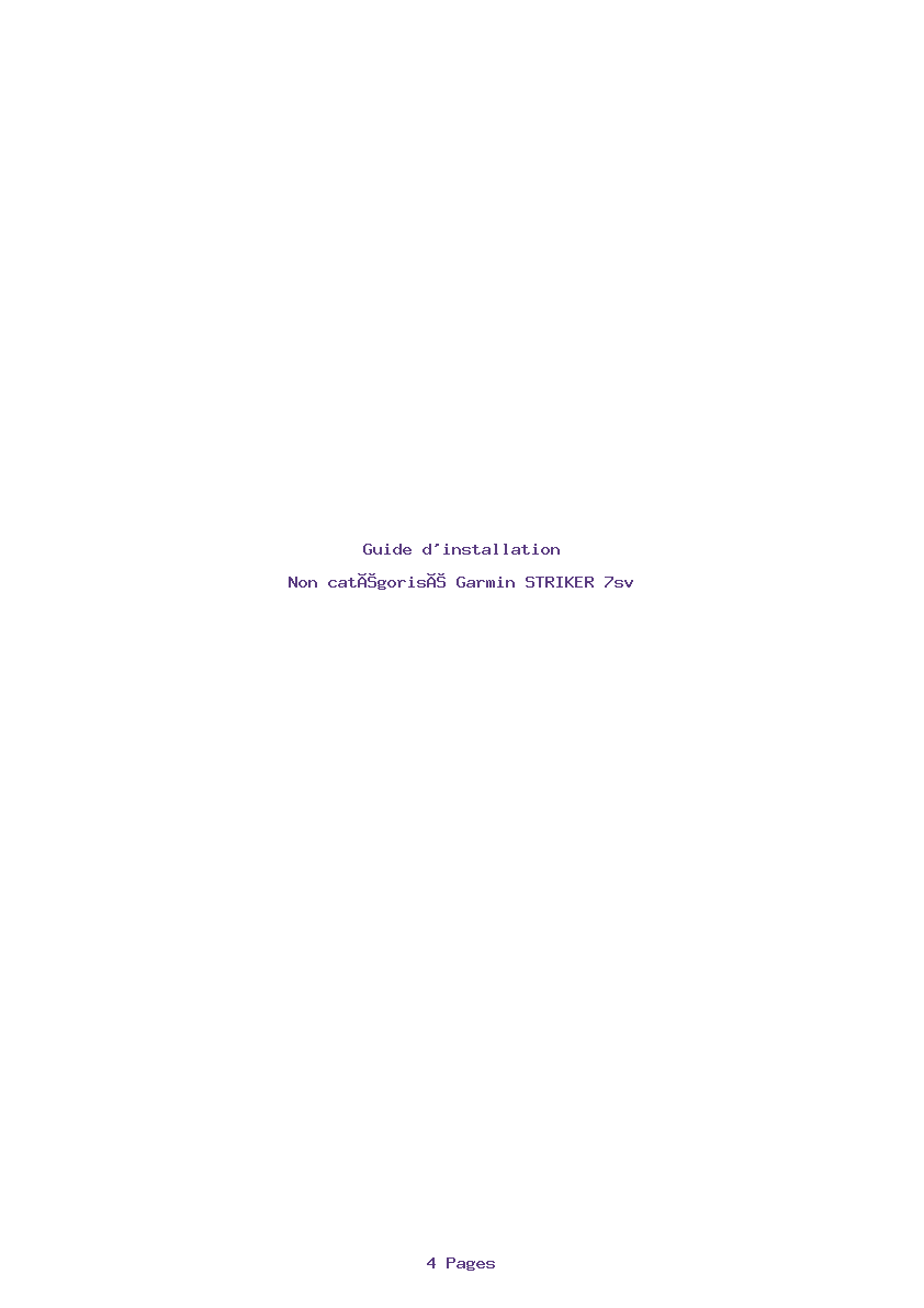 Page 1 de la notice Guide d'installation Garmin STRIKER 7sv