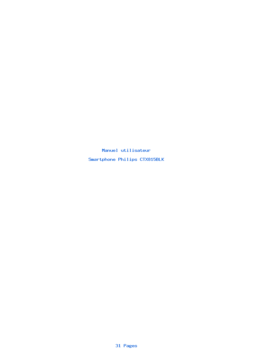 Page 1 de la notice Manuel utilisateur Philips CTX815BLK