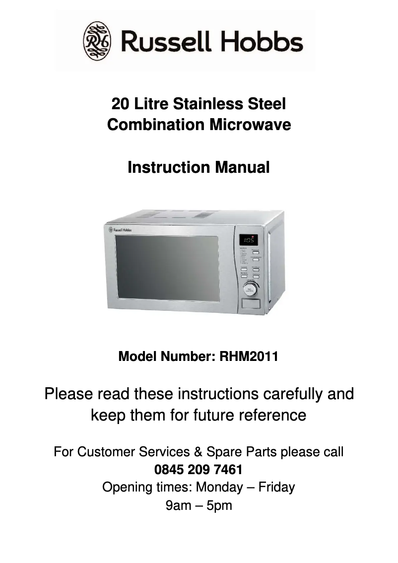 Page 1 de la notice Manuel utilisateur Russell Hobbs RHM2011