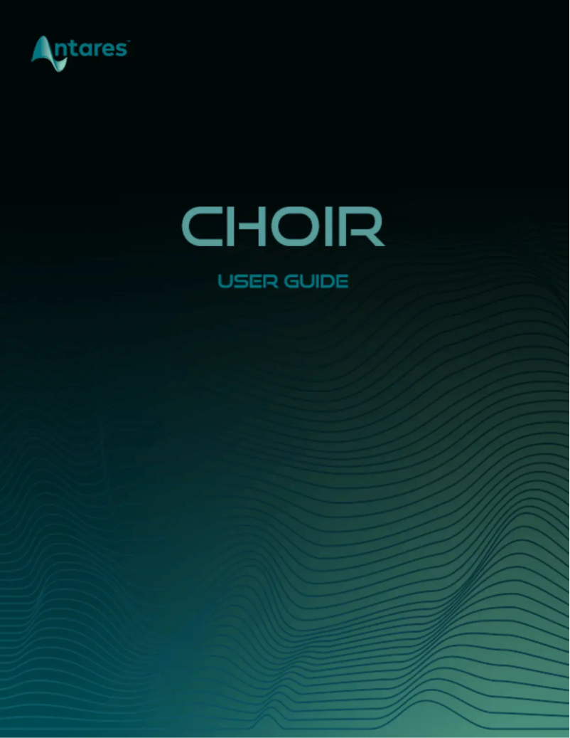Page 1 de la notice Manuel utilisateur Antares CHOIR Evo