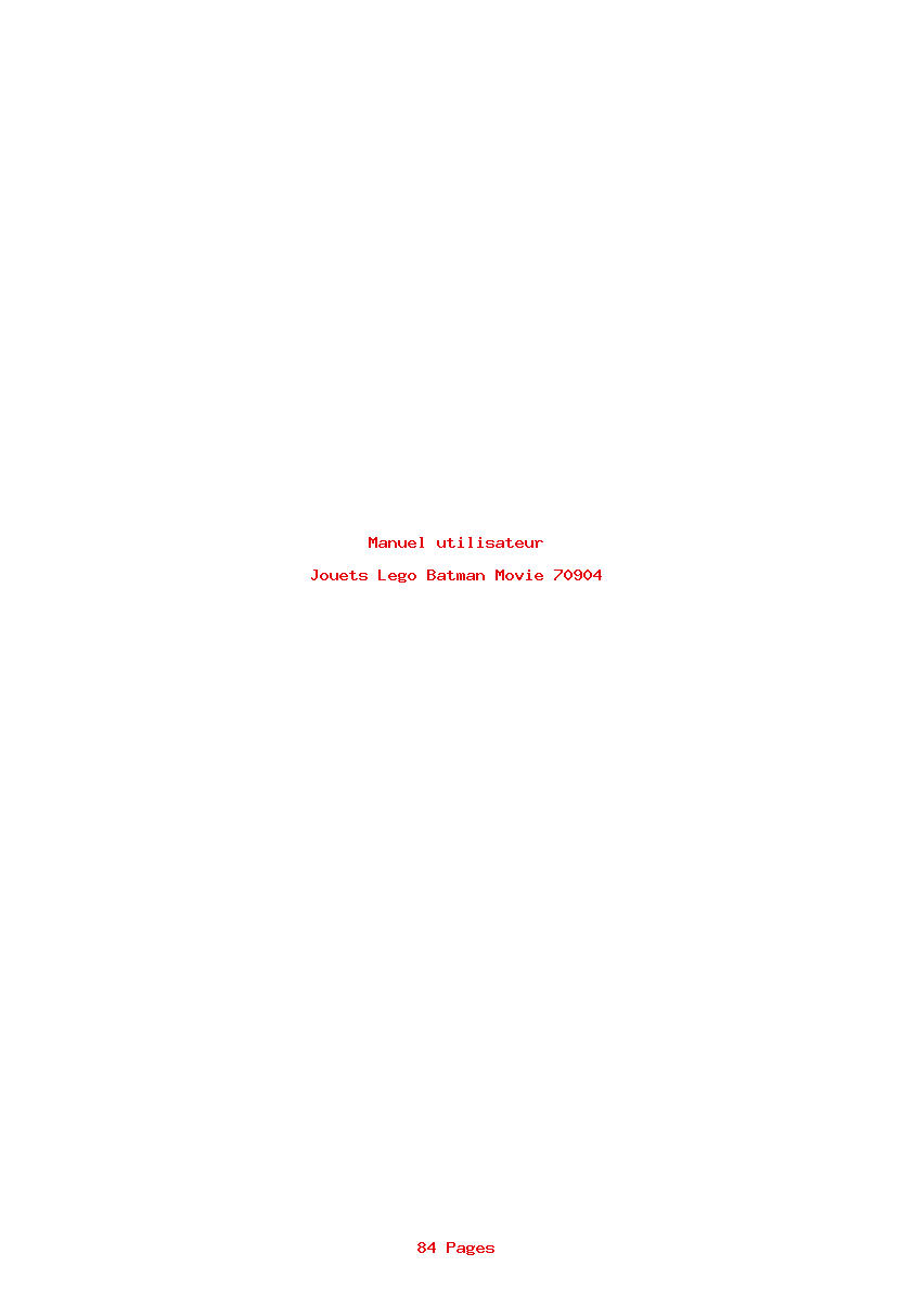 Page 1 de la notice Manuel utilisateur Lego Batman Movie 70904