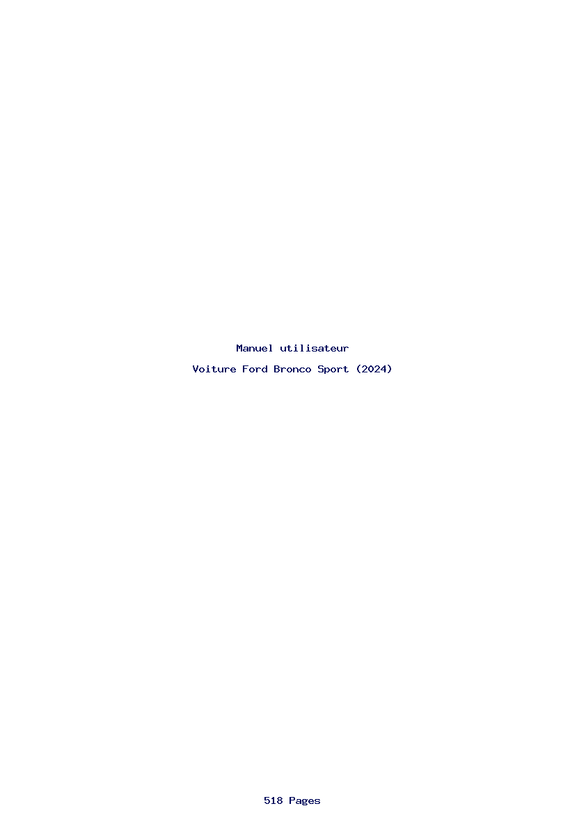 Page 1 de la notice Manuel utilisateur Ford Bronco Sport (2024)