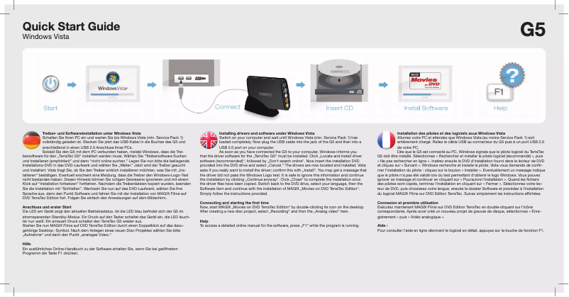 Page 1 of the manual User Manual Terratec G5 Vista