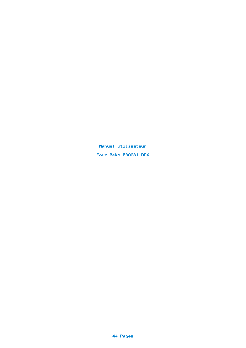 Page 1 de la notice Manuel utilisateur Beko BBO6811DDX