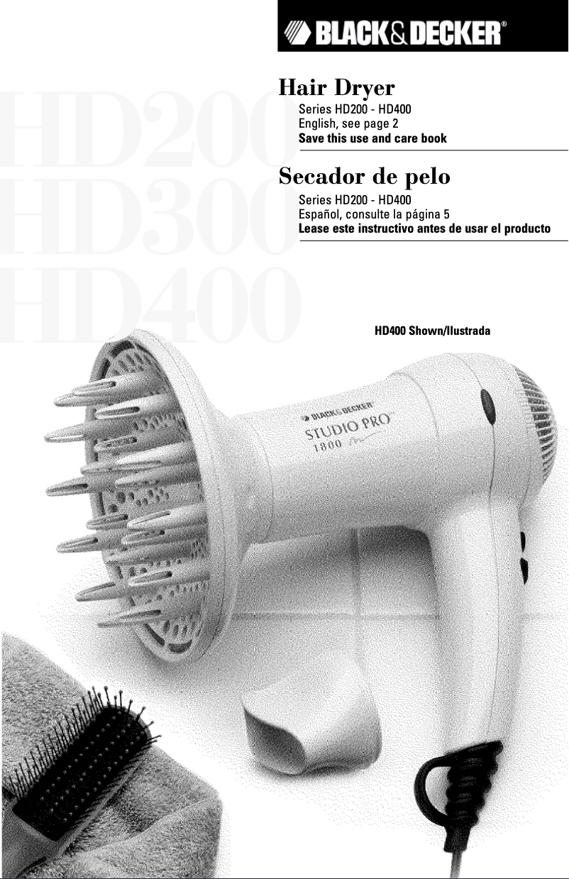 Page n°1 - Manuel utilisateur Black & Decker HD400