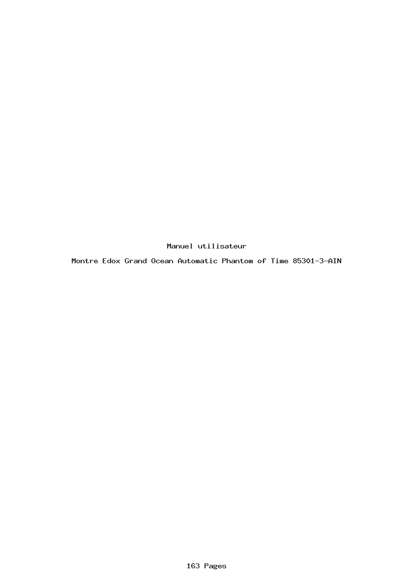 Page 1 de la notice Manuel utilisateur Edox Grand Ocean Automatic Phantom of Time 85301-3-AIN