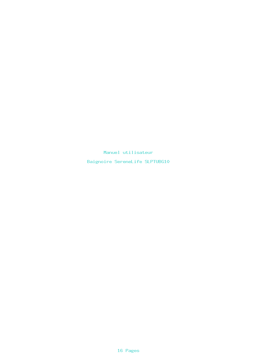 Page 1 de la notice Manuel utilisateur SereneLife SLPTUBG10