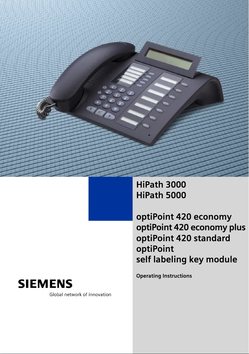 Página nº 1 - Manual de usuario Siemens Optipoint 420 Economy