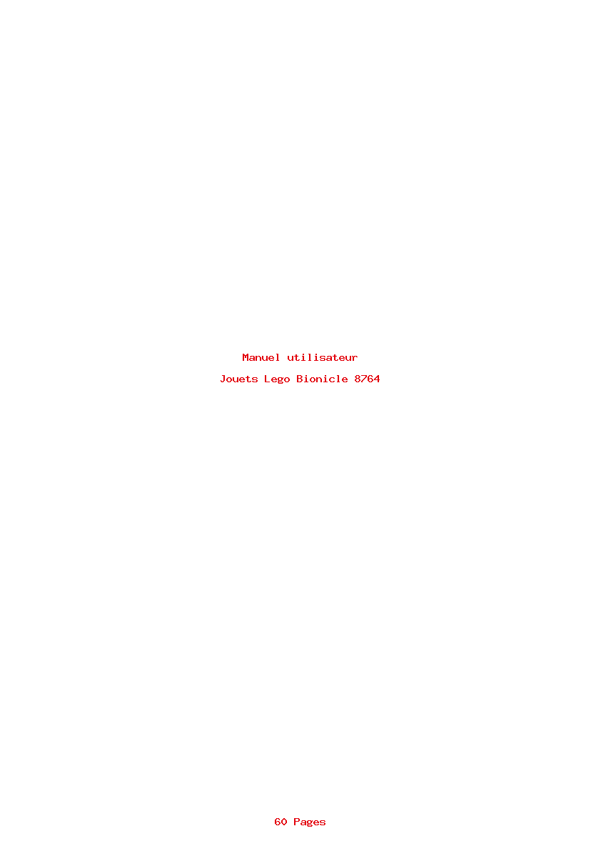 Page 1 de la notice Manuel utilisateur Lego Bionicle 8764