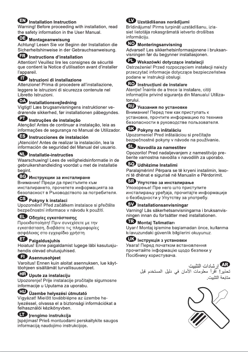 Page 1 de la notice Manuel utilisateur Smeg U8L080DE