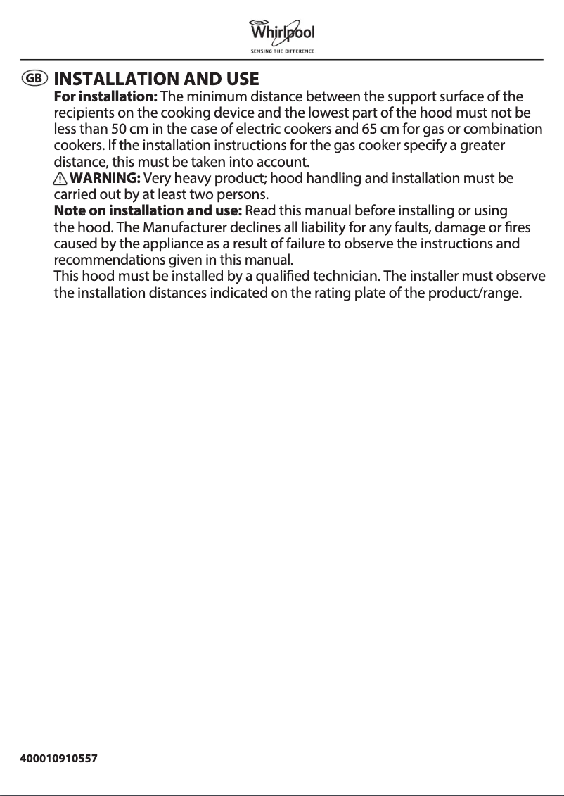 Página 1 del manual Manual de usuario Whirlpool WSLCSE 65 AS W/1