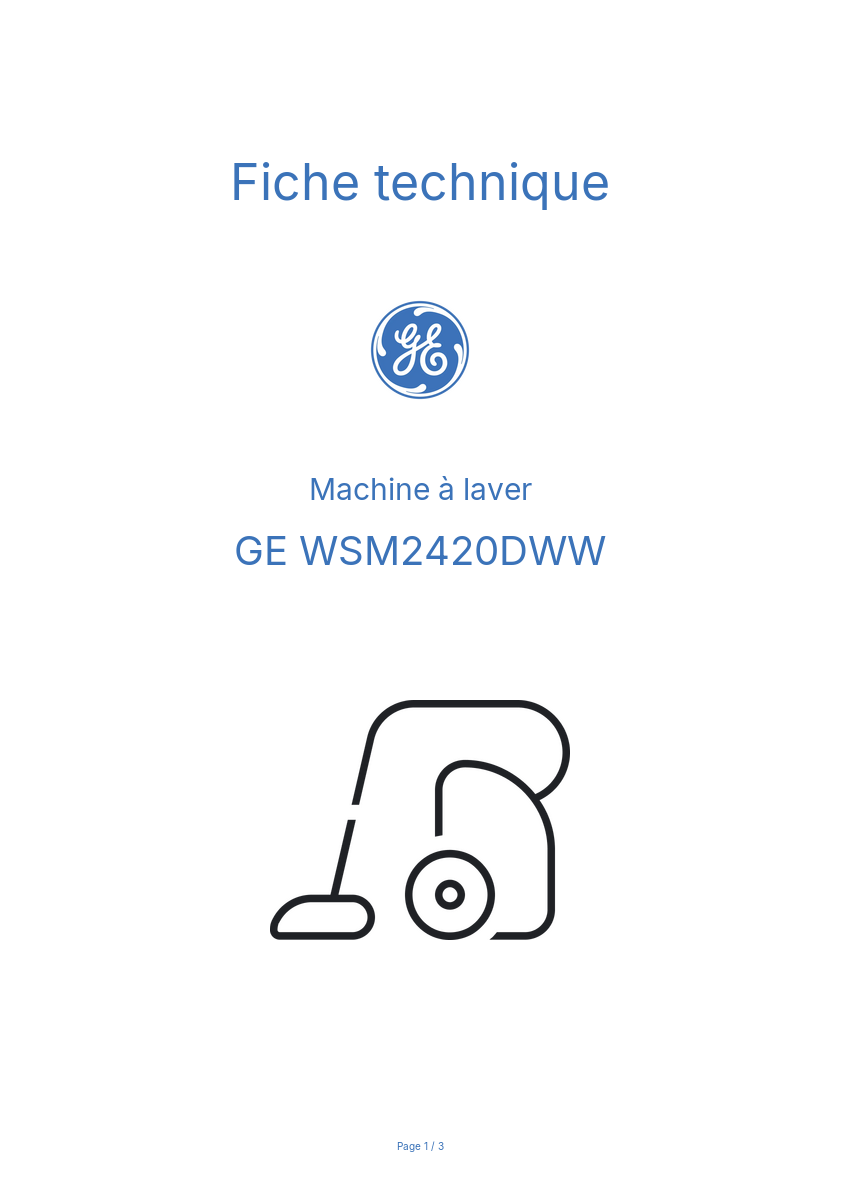 Image de la première page du manuel de l'appareil WSM2420DWW