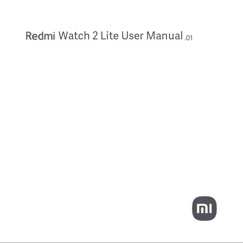 Image de la première page du manuel de l'appareil Redmi Watch 2 Lite