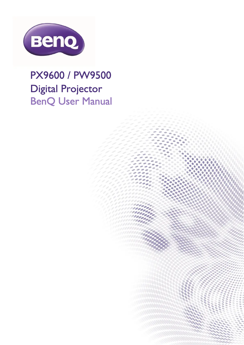 Page 1 de la notice Manuel utilisateur BenQ PW9500