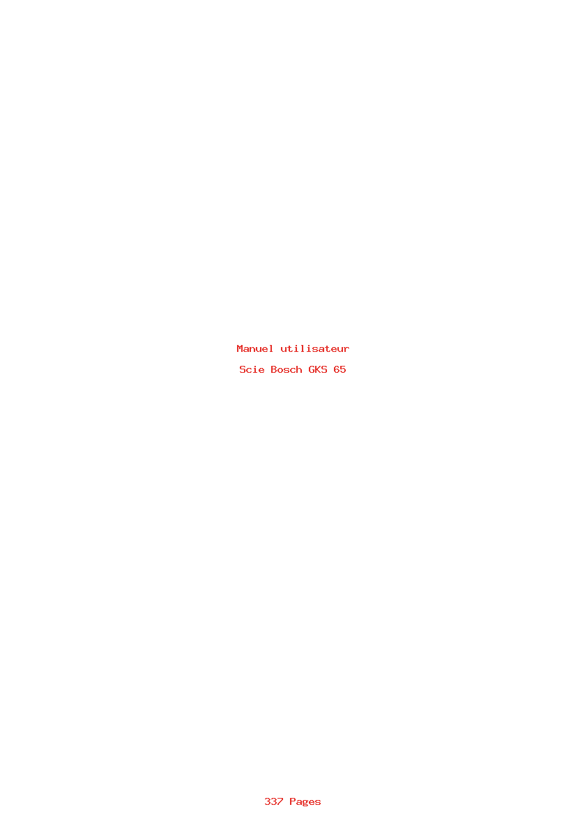 Page 1 de la notice Manuel utilisateur Bosch GKS 65