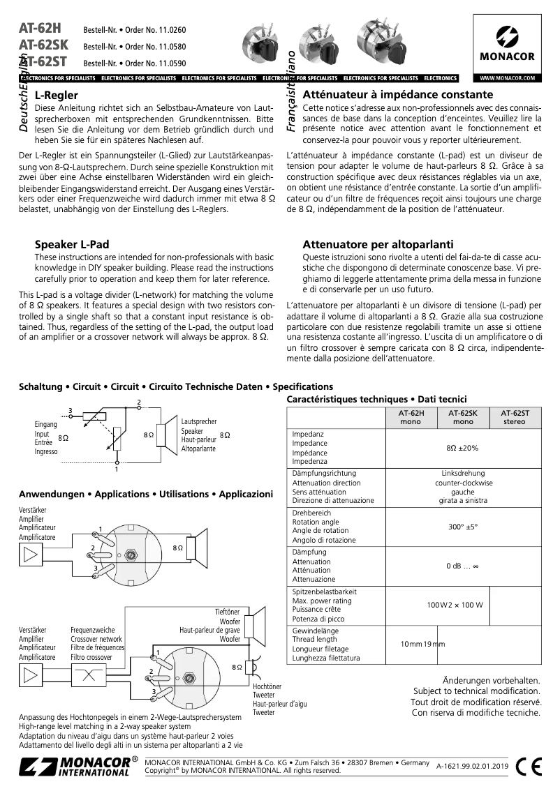 Image de la première page du manuel de l'appareil AT-62SK