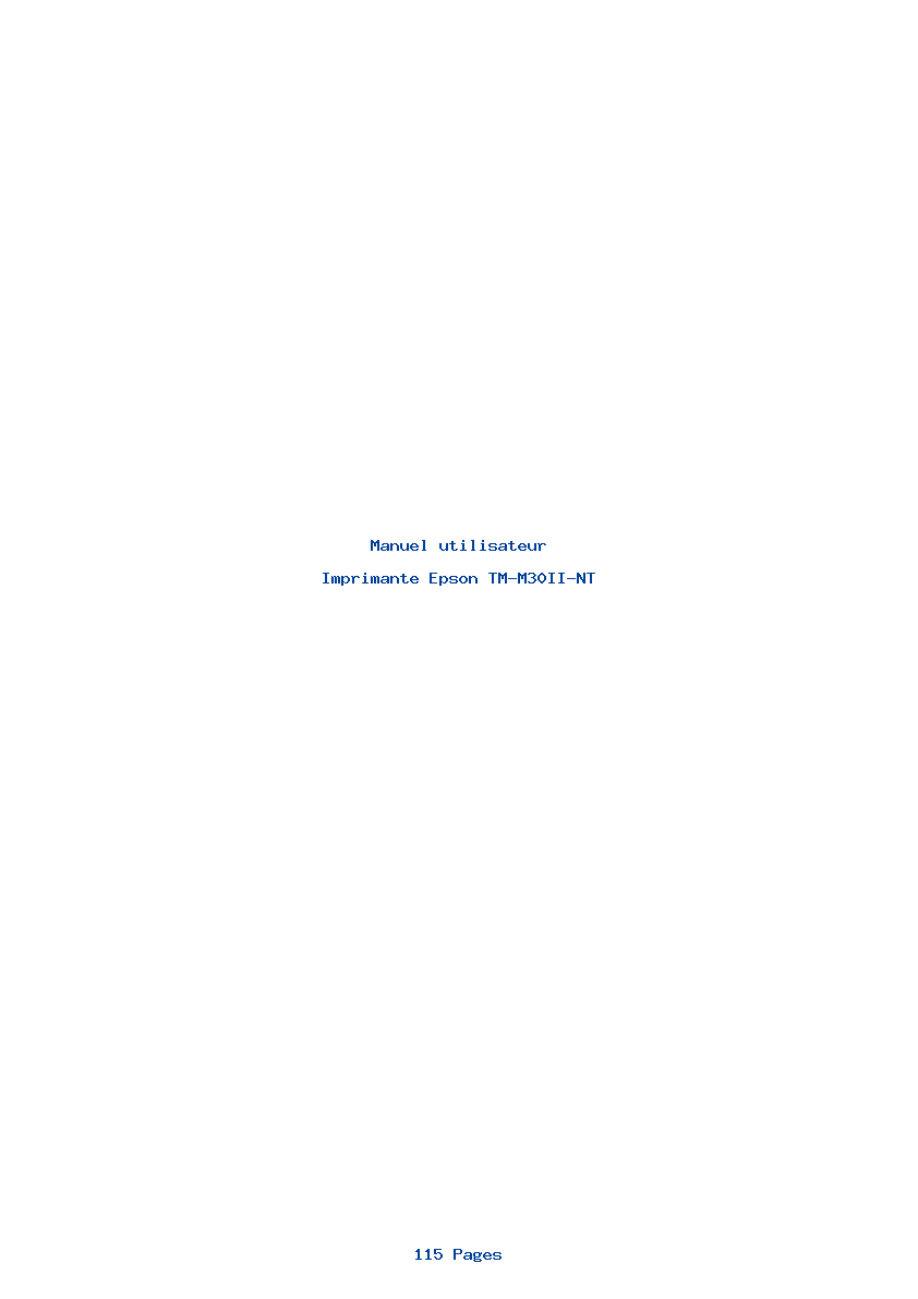Page 1 de la notice Manuel utilisateur Epson TM-M30II-NT