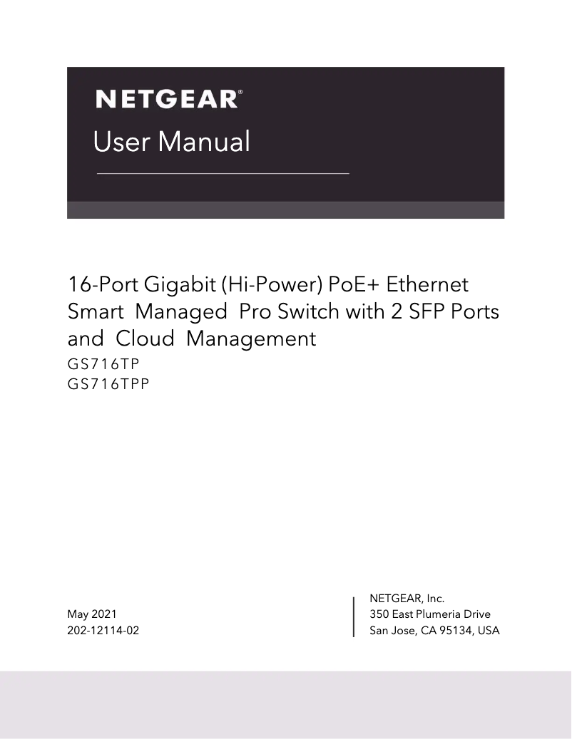 Page 1 de la notice Manuel utilisateur Netgear GS716TP
