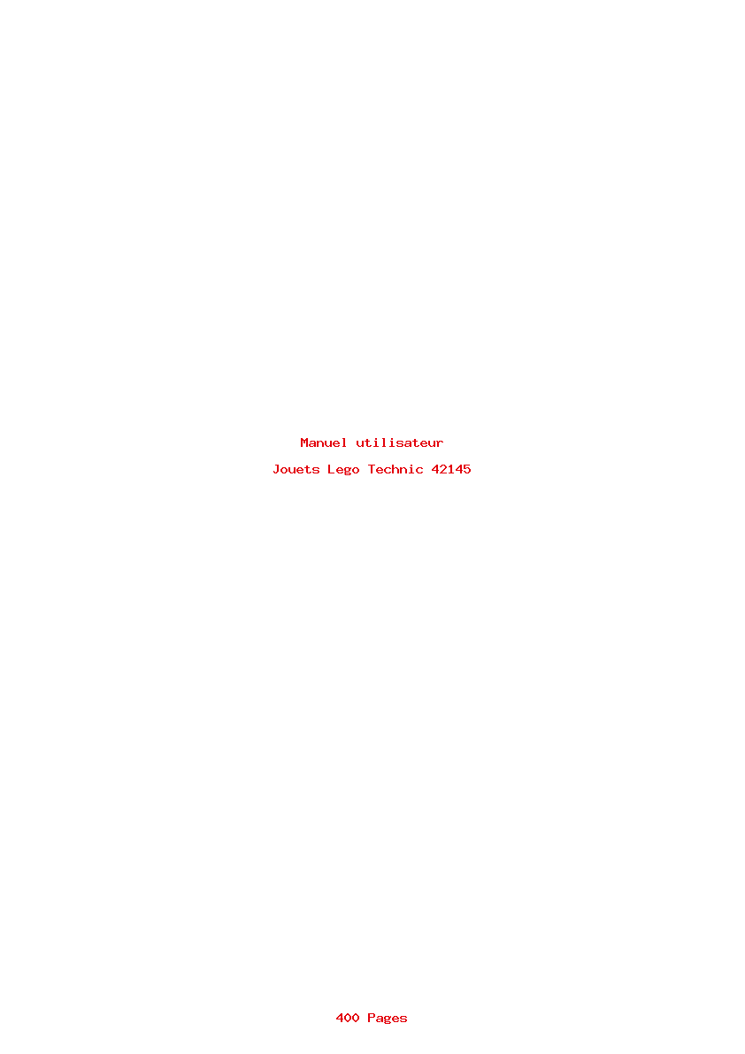 Page 1 de la notice Manuel utilisateur Lego Technic 42145