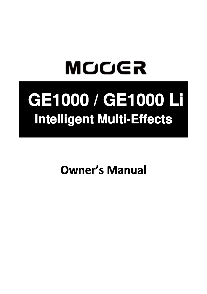 Página 1 del manual Manual de usuario Mooer GE100
