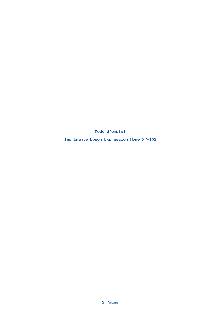 Page 1 de la notice Mode d'emploi Epson Expression Home XP-102