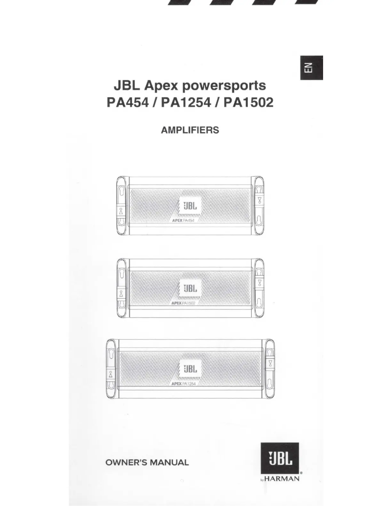 Page 1 de la notice Manuel utilisateur JBL Apex PA1254