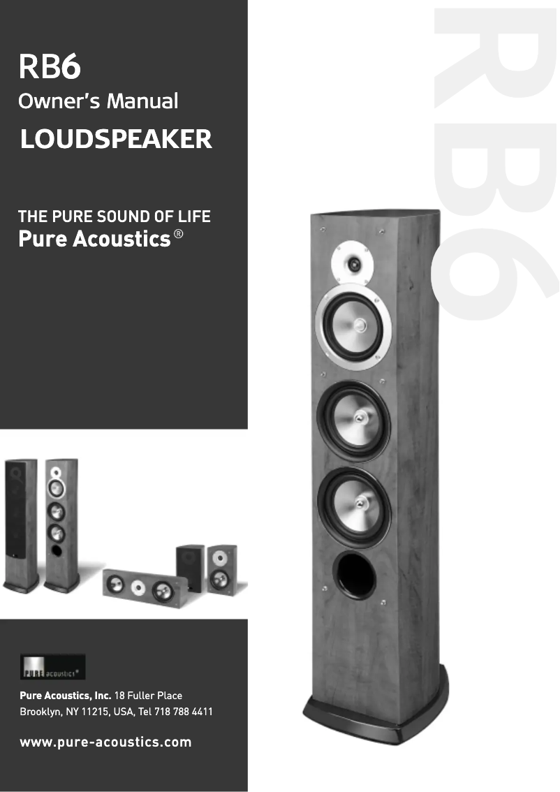 Page 1 de la notice Manuel utilisateur Pure Acoustics RB 6 C