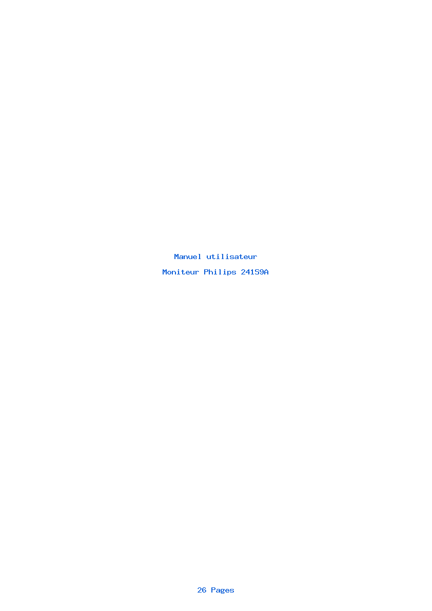 Page 1 de la notice Manuel utilisateur Philips 241S9A