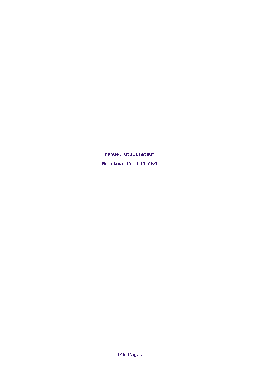 Page 1 de la notice Manuel utilisateur BenQ BH3801
