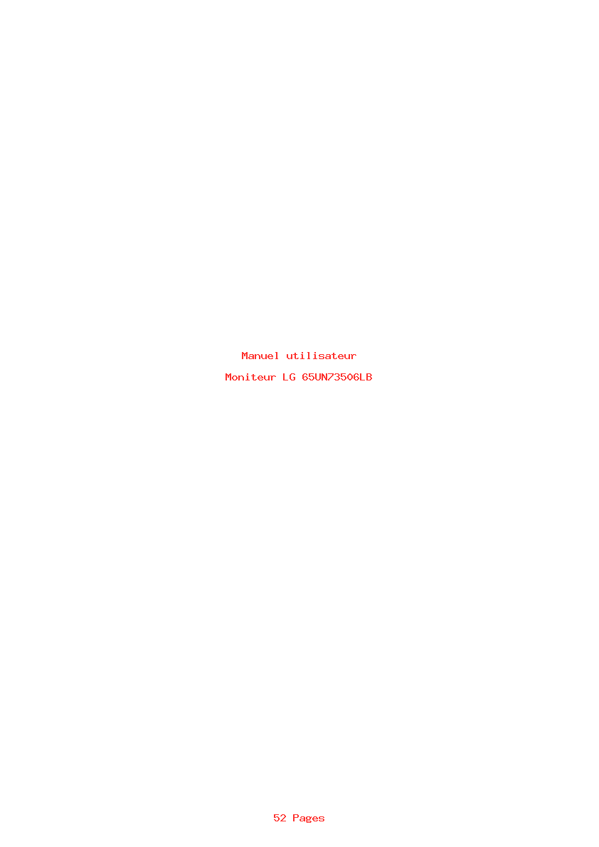 Page 1 de la notice Manuel utilisateur LG 65UN73506LB
