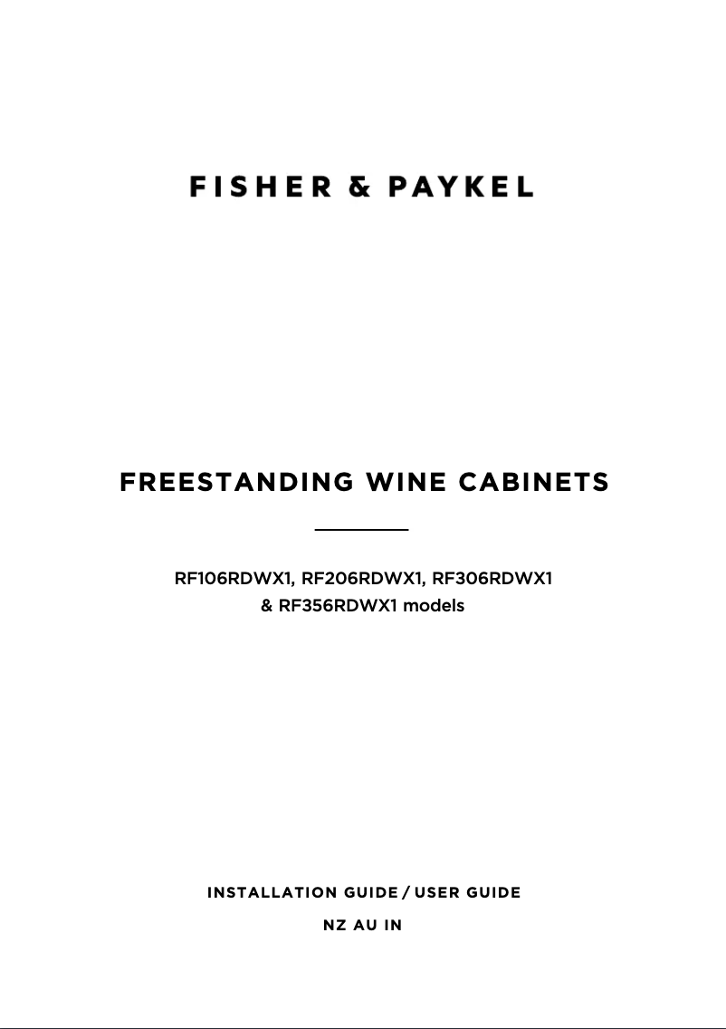Page 1 of the manual Instruction Manual Fisher & Paykel RF106RDWX1