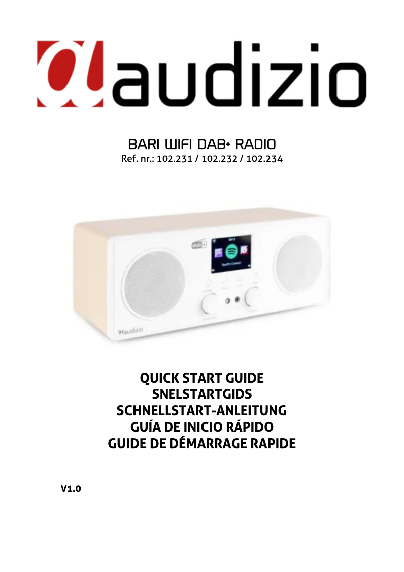 Page 1 de la notice Manuel utilisateur Audizio Bari 102.234