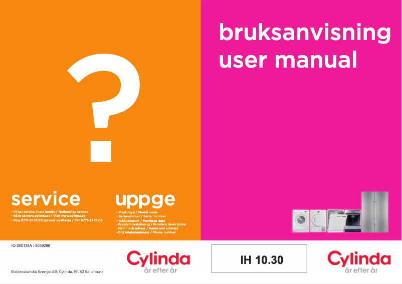 Page 1 de la notice Manuel utilisateur Cylinda IHR 10.30