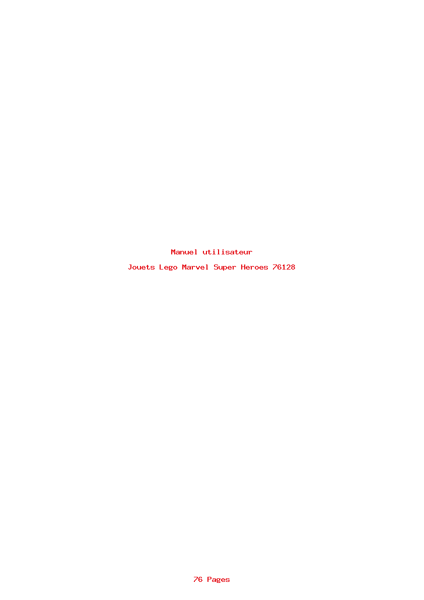 Page 1 de la notice Manuel utilisateur Lego Marvel Super Heroes 76128