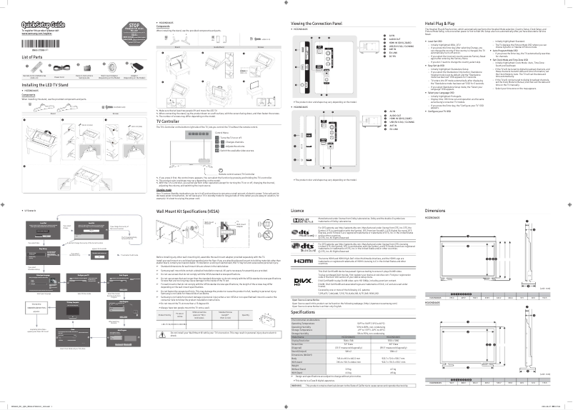 Página 1 del manual Guía de instalación Samsung HG40ND460SG