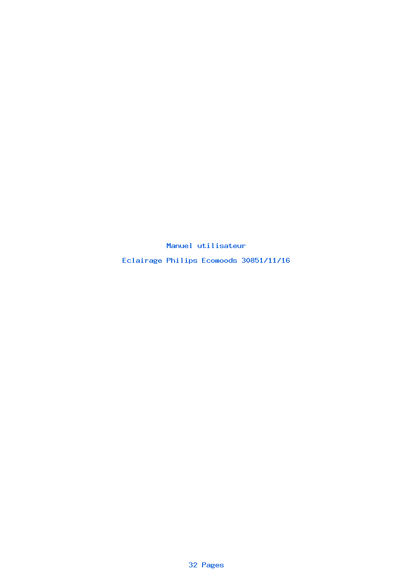 Page 1 de la notice Manuel utilisateur Philips Ecomoods 30851/11/16