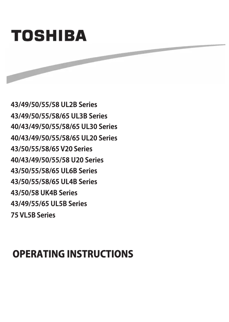 Page 1 de la notice Manuel utilisateur Toshiba 49UL2063DG