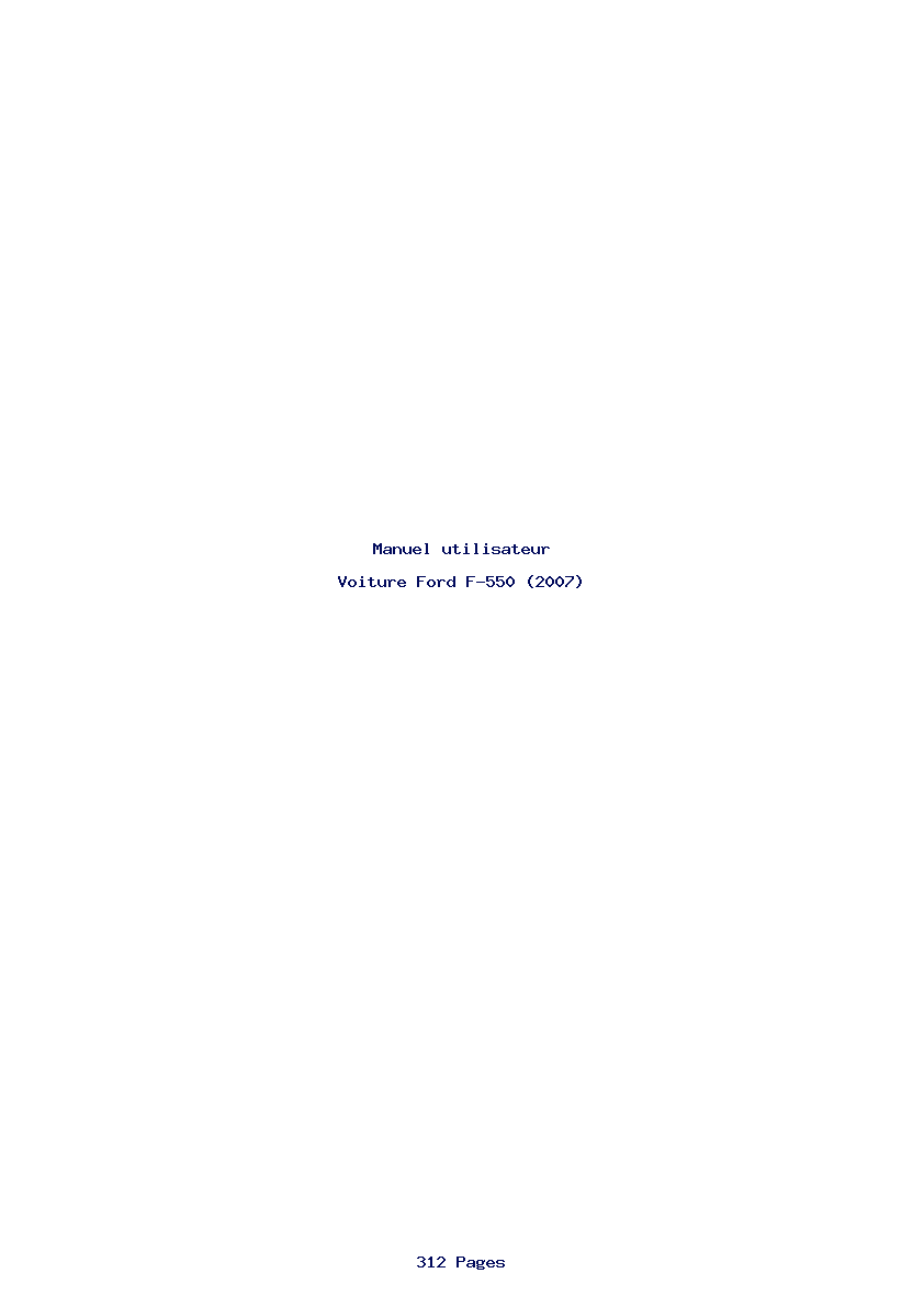 Page 1 de la notice Manuel utilisateur Ford F-550 (2007)