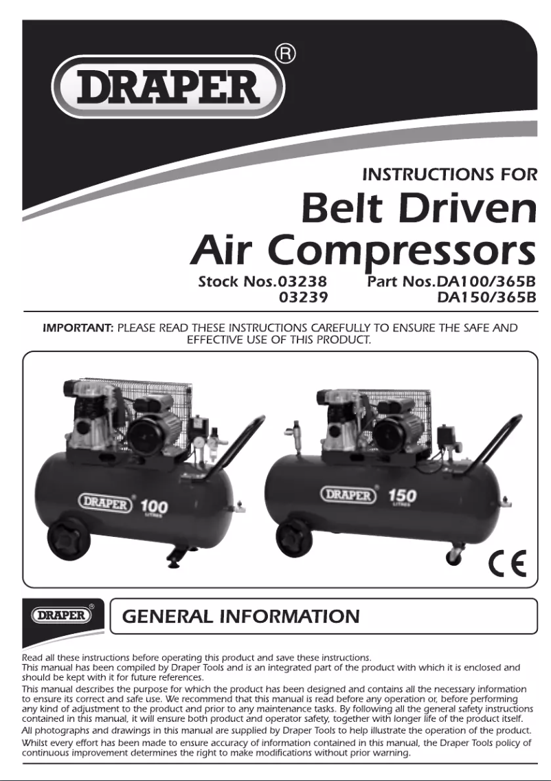 Page 1 de la notice Manuel utilisateur Draper 230V 100L